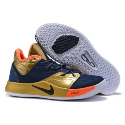 Nike Erkek Pg 3 Lacivert Mavi / Metal Altın / Turuncu Spor Ayakkabı Türkiye - D7GTQ10W